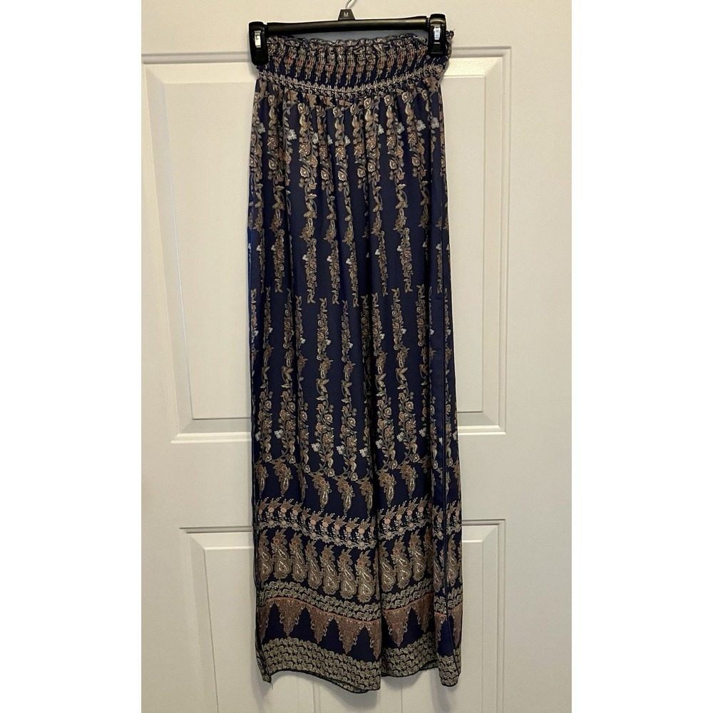 MEEK‎ Women's Blue Paisley Flowy Loose Beachy Hippie Boho Pants Size S